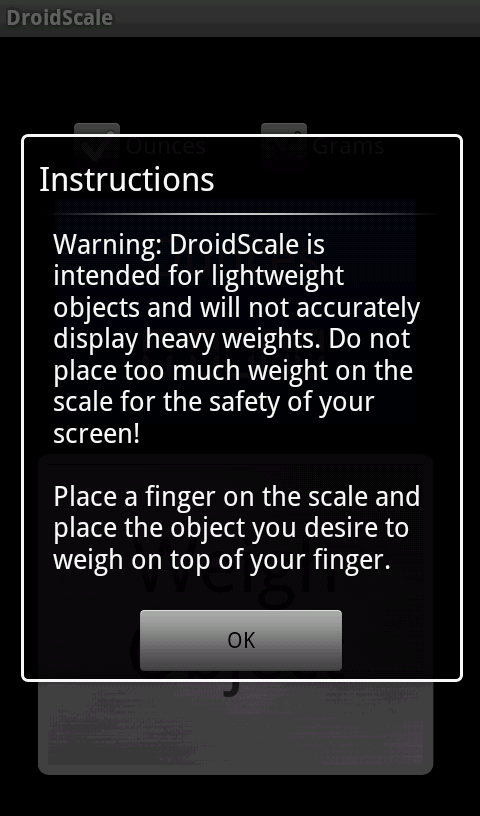 Android端末を重量計にできる「DroidScale」